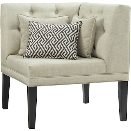 Contemporary Upholstered Corner Sofa Bench with Button Tufted Back