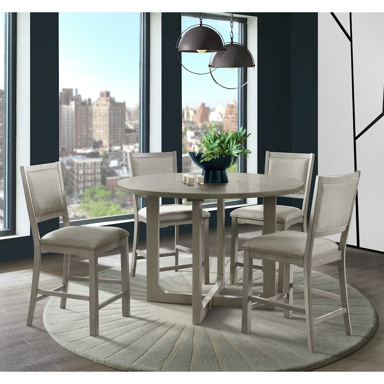 Elements International Marly 5-Piece Counter Height Dining Set