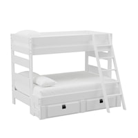 Cali Kids Complete Twin Over Full Bunk With Ladder and Trundle in White