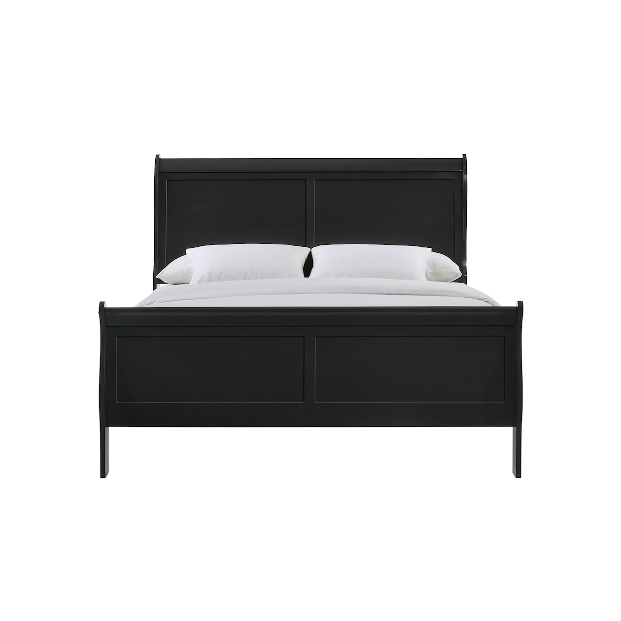 Elements International Louis Philippe Louis Phillippe Full Panel Bed in Black