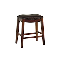 Rustic Counter Height Stool with Nailhead Trim