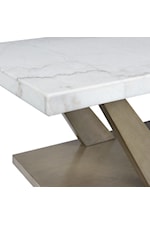 Elements International Greta Contemporary Coffee Table with White Marble Top