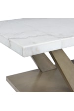 Elements International Greta Contemporary Coffee Table with White Marble Top