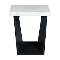 Contemporary End Table with Marble Top