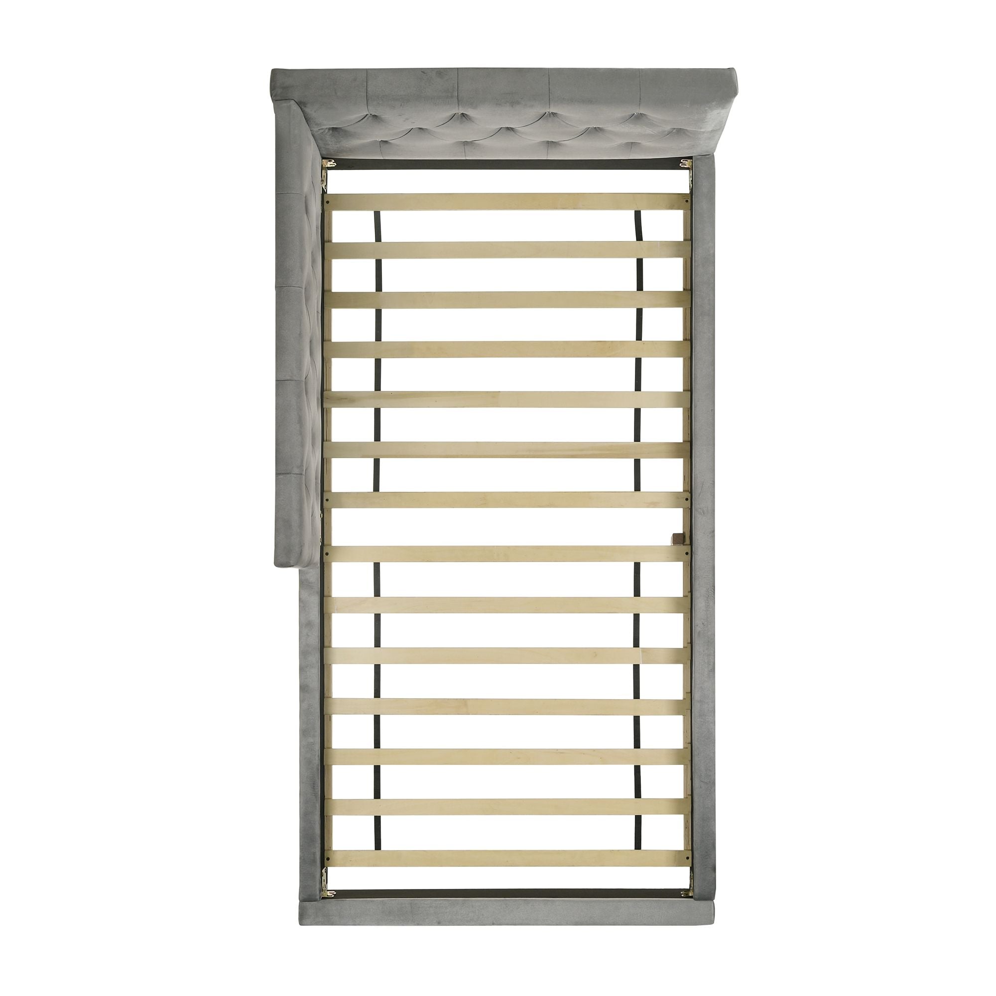 Elements International Amberley Twin Upholstered Corner Bed