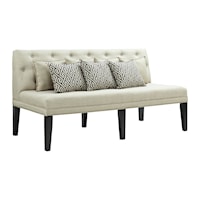 Contemporary Upholstered Sofa Bench with Button Tufted Back