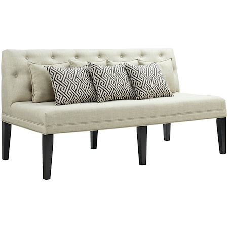 Contemporary Upholstered Sofa Bench with Button Tufted Back