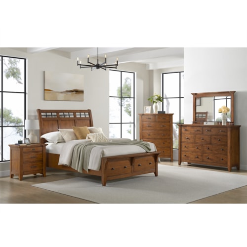 Traditional 3-Piece Queen Sleigh Storage Bedroom Set