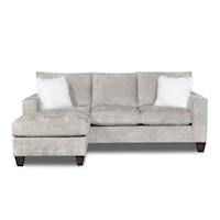 Transitional Chaise Sofa with Throw Pillows