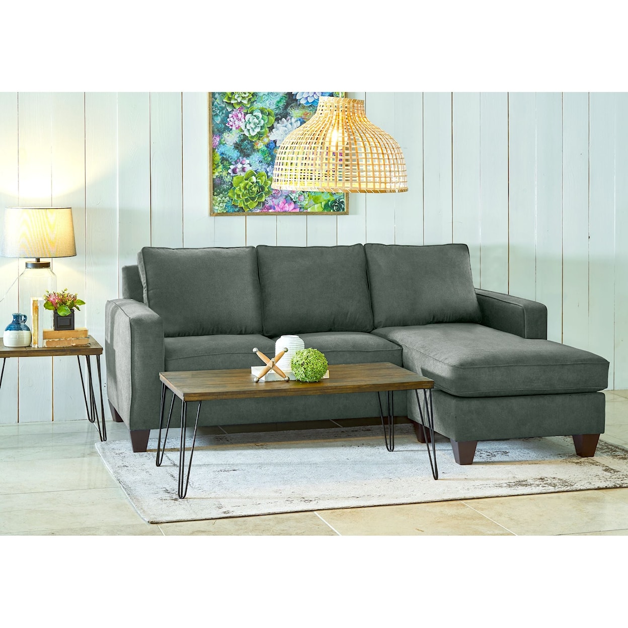 Elements International 409 Chaise Sofa