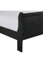 Elements International Louis Philippe Transitional Twin Sleigh Bed