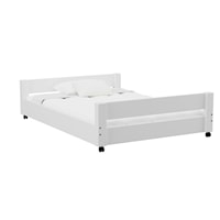 Cali Kids Full Caster Bed - White