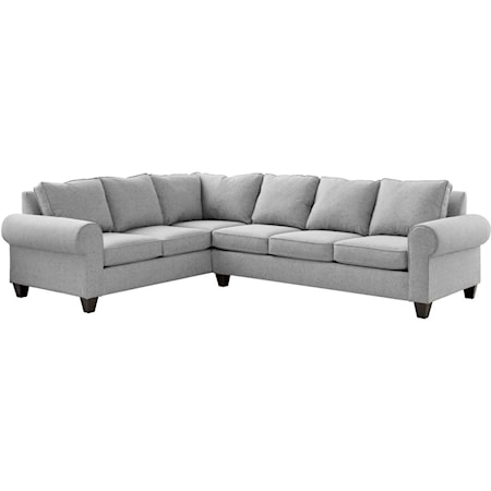 RHF Sectional Sofa with Rolled Arms