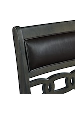 Elements International Amherst Transitional Counter Height Side Chair with Fabric Cushion