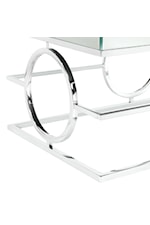 Elements International Pearl Glam End Table with Mirror Table Top
