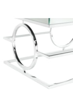 Elements International Pearl Glam Sofa Table with Mirrored Table Top