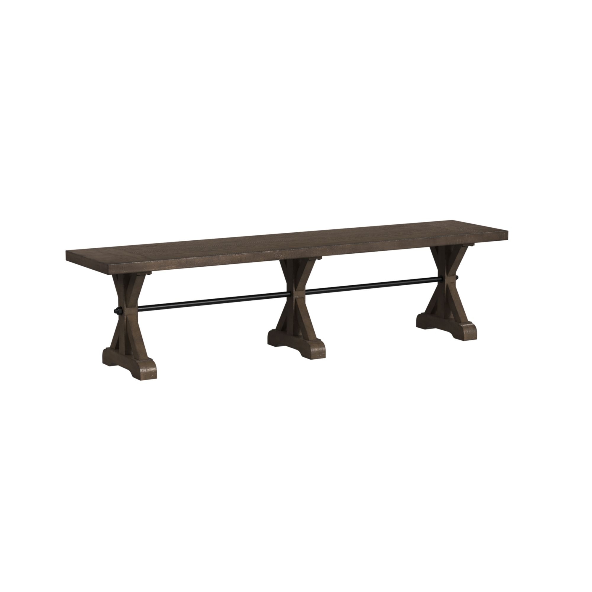 72&quot; Dining Bench w/Metal Accent Trestle