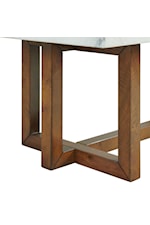 Elements International Morris Transitional Dining Table with Marble Top