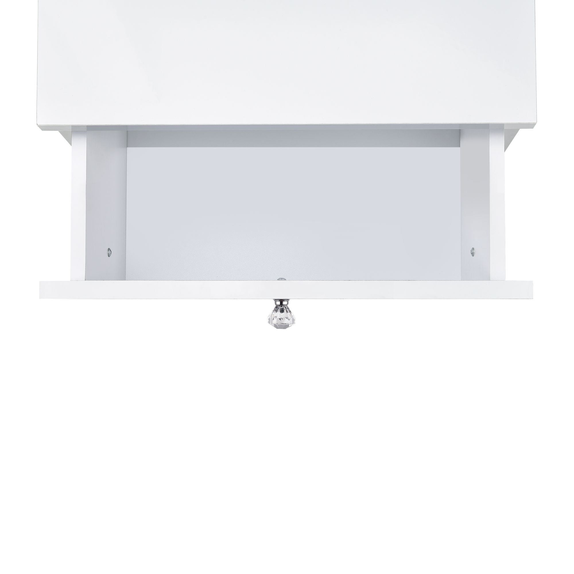 Floor Mirror With Storage In White