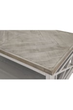 Elements International Justina Rustic Coffee Table with Lower Shelf Space