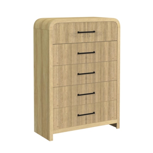 Contemporary 5-Drawer Bedroom Chest with Felt-Lined Top Drawer