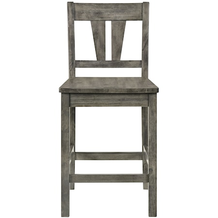 Rustic Counter Stool with Fan Back