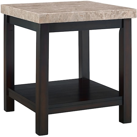 LAWERENCE BEIGE MARBLE END TABLE |