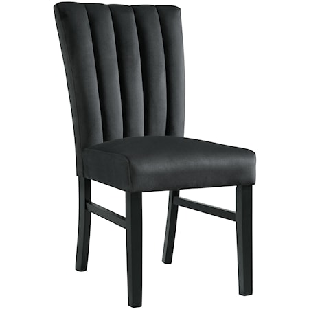 Contemporary Upholstered Side Chair with Channel Tufting