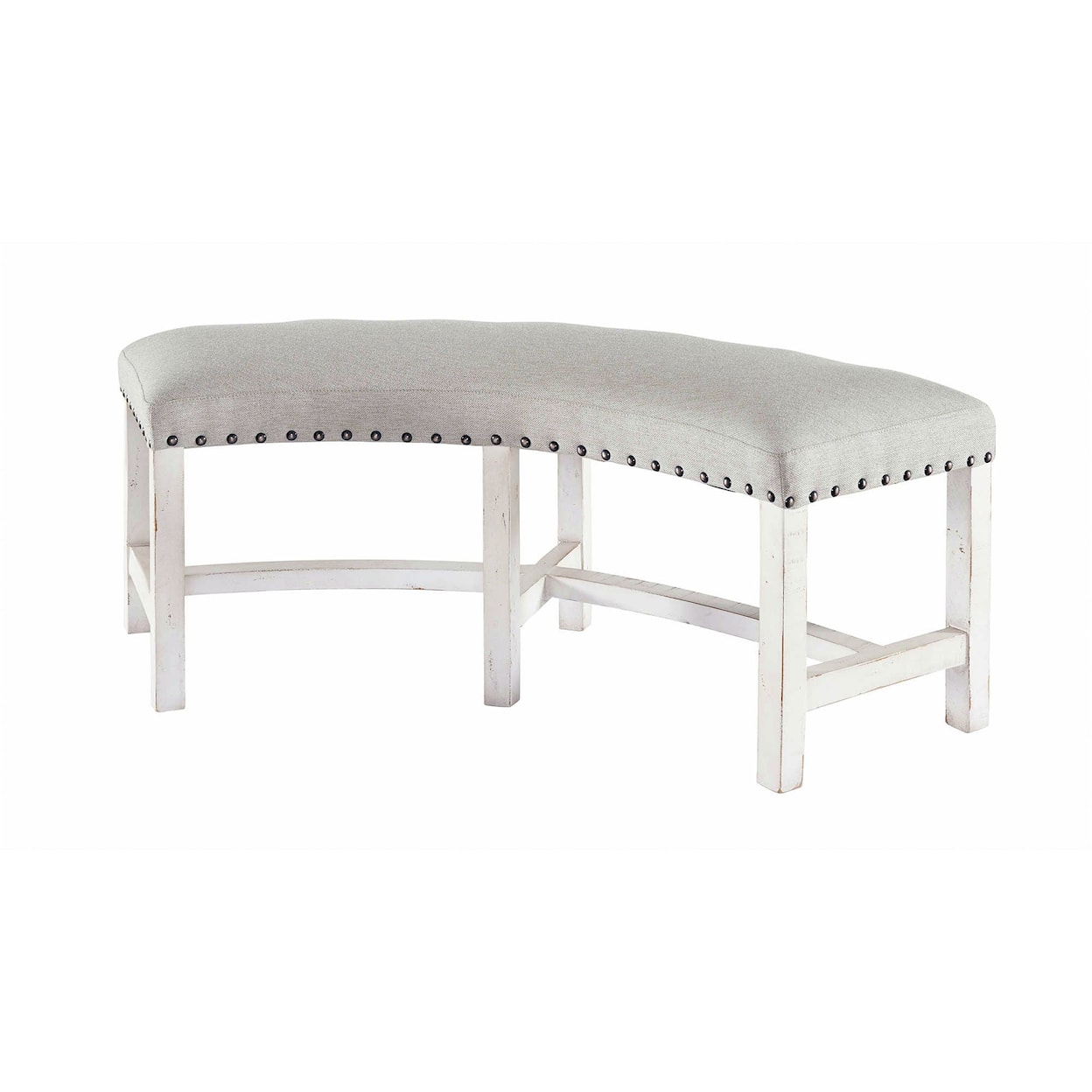 Elements International Condesa Round Upholstered Dining Bench