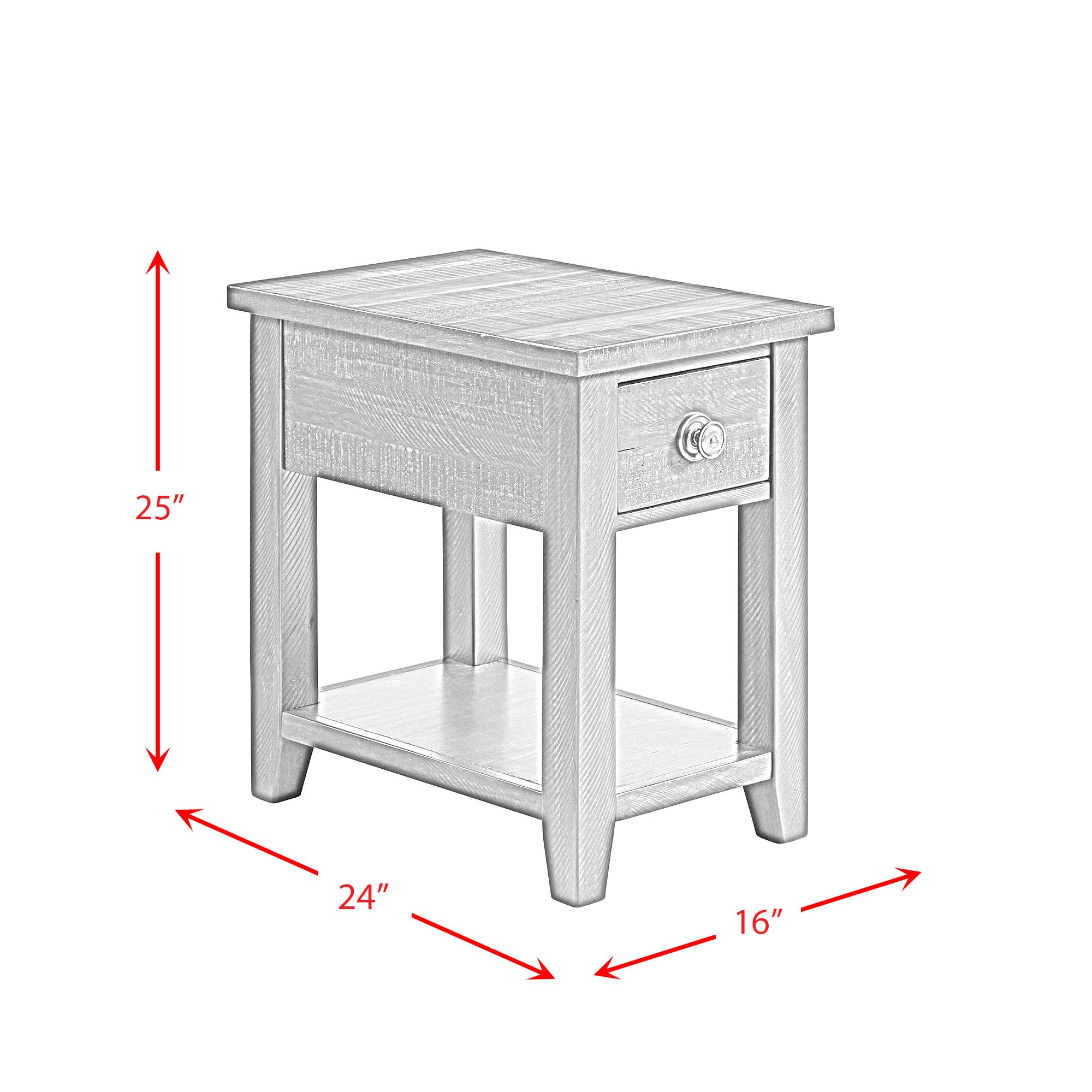 Elements International Kendyl Chairside Table w/ Power