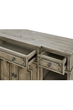 Elements International Torino Rustic TV Console with Distressed Finish
