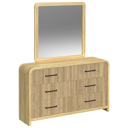 Dresser and Mirror Set