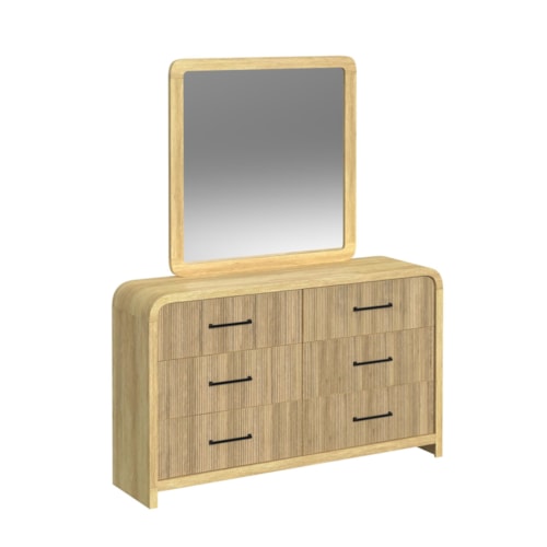 Contemporary Dresser and Mirror Set