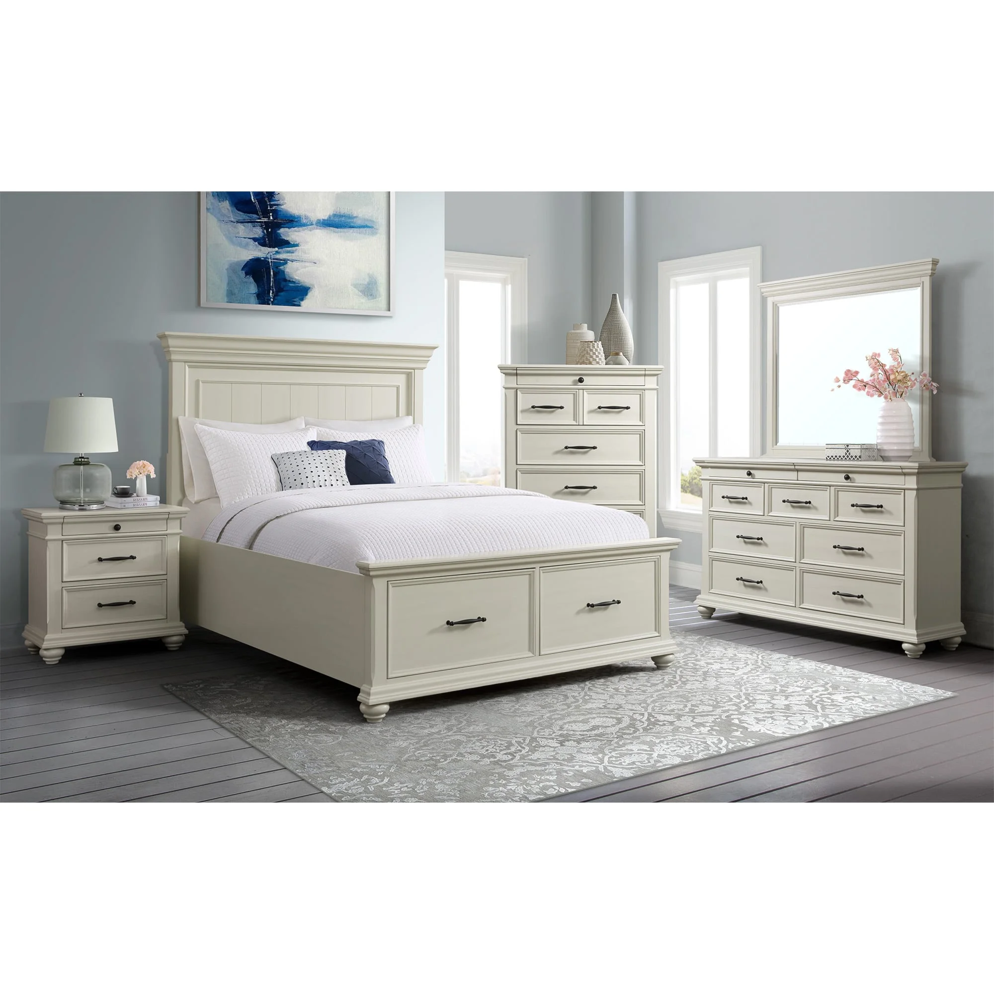 Elements Slater SR650QB6PC Transitional 6-Piece Queen Storage Bedroom ...