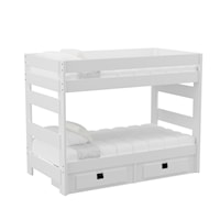 Cali Kids Complete Twin Over Twin Bunk With Trundle in White