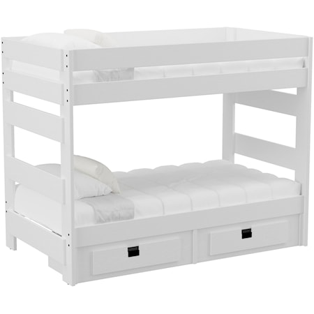 Cali Kids Complete Twin Over Twin Bunk With Trundle in White