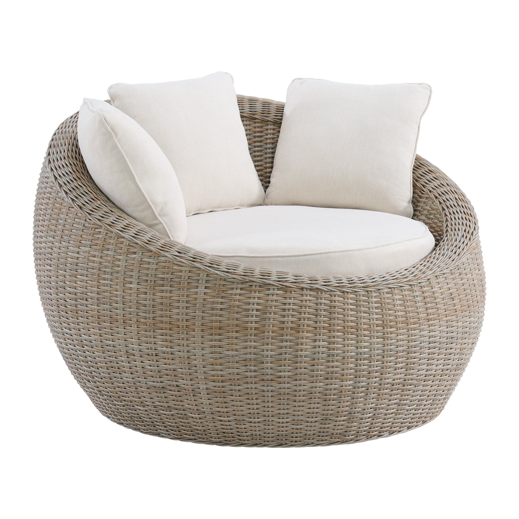 Elements International Ollie Outdoor Cuddler Chair and End Table Set