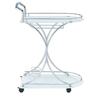 Metal and Glass Bar Cart with Wine Storage