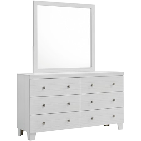 Dresser and Mirror Set