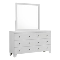 Glam 6-Drawer Dresser and Mirror Set
