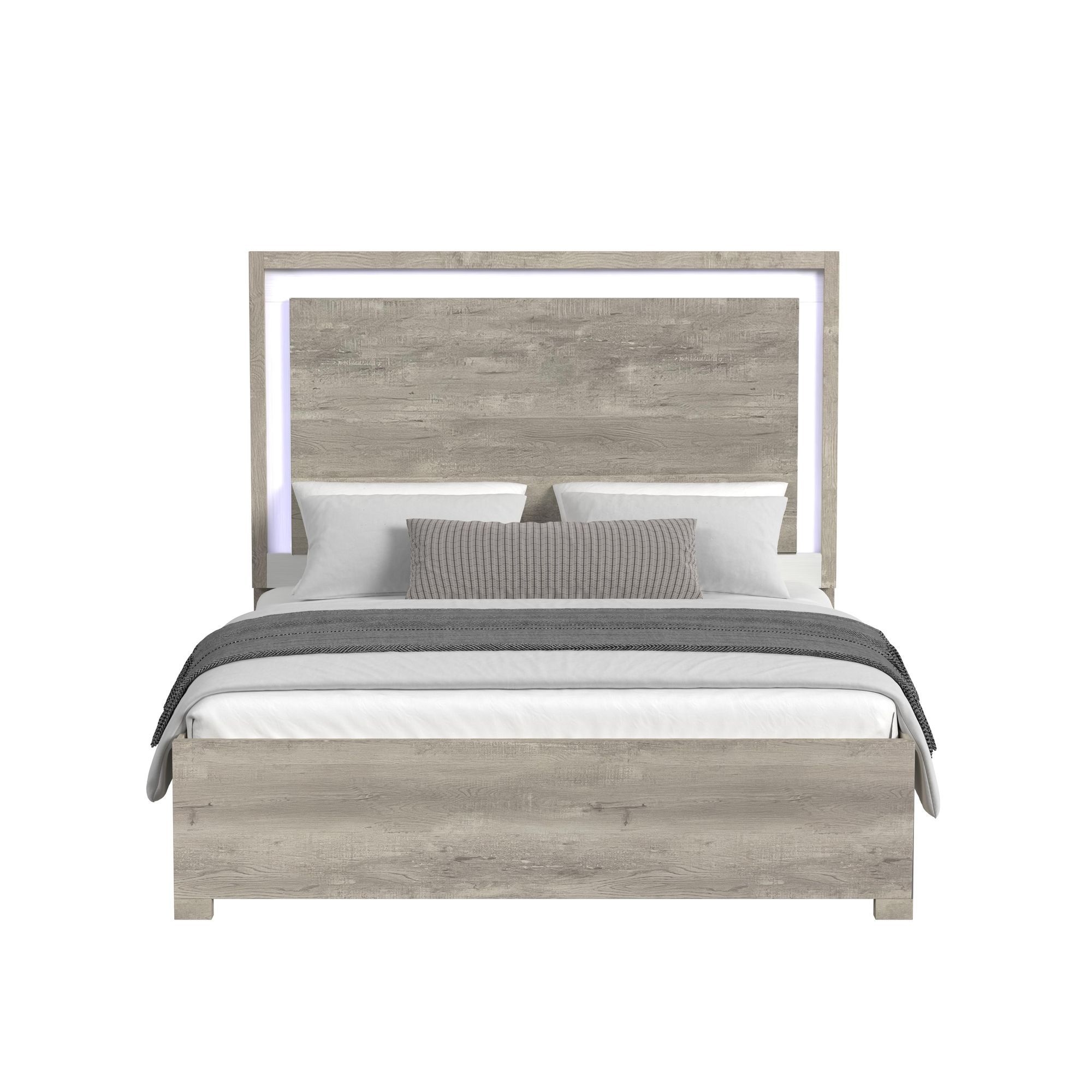 Elements International San Matteo King Bed with LED