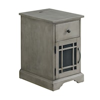 Transitional Side Table with USB ports