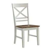 Two-Tone Side Chair with X-Back Design