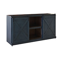 Transitional Entertainment Console with Sliding Doors