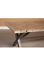 Elements Callista Transitional Rectangular Dining Table with Metal Base