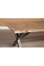 Elements International Callista Transitional Rectangular Dining Table with Metal Base