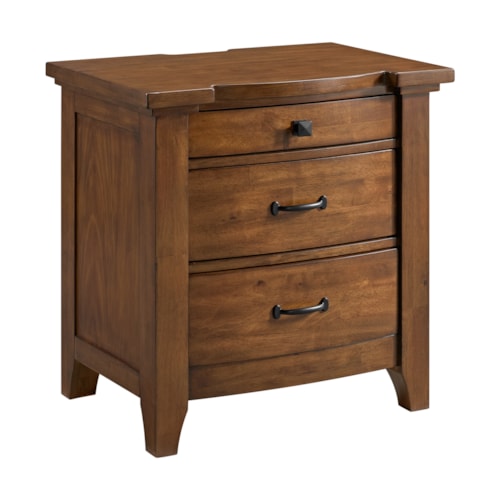 Traditional 3-Drawer Nightstand with USB Ports
