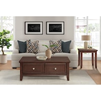 Transitional Coffee Table with Storage Drawers