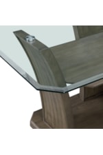 Elements International Dapper Square Wood End Table w/ Glass Top