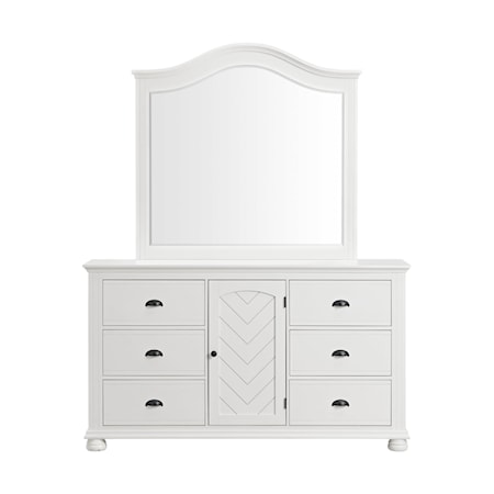 Dresser and Mirror Set